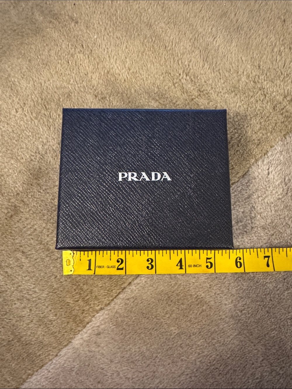 Prada Navy Saffiano Leather Jewelry Box with White Logo